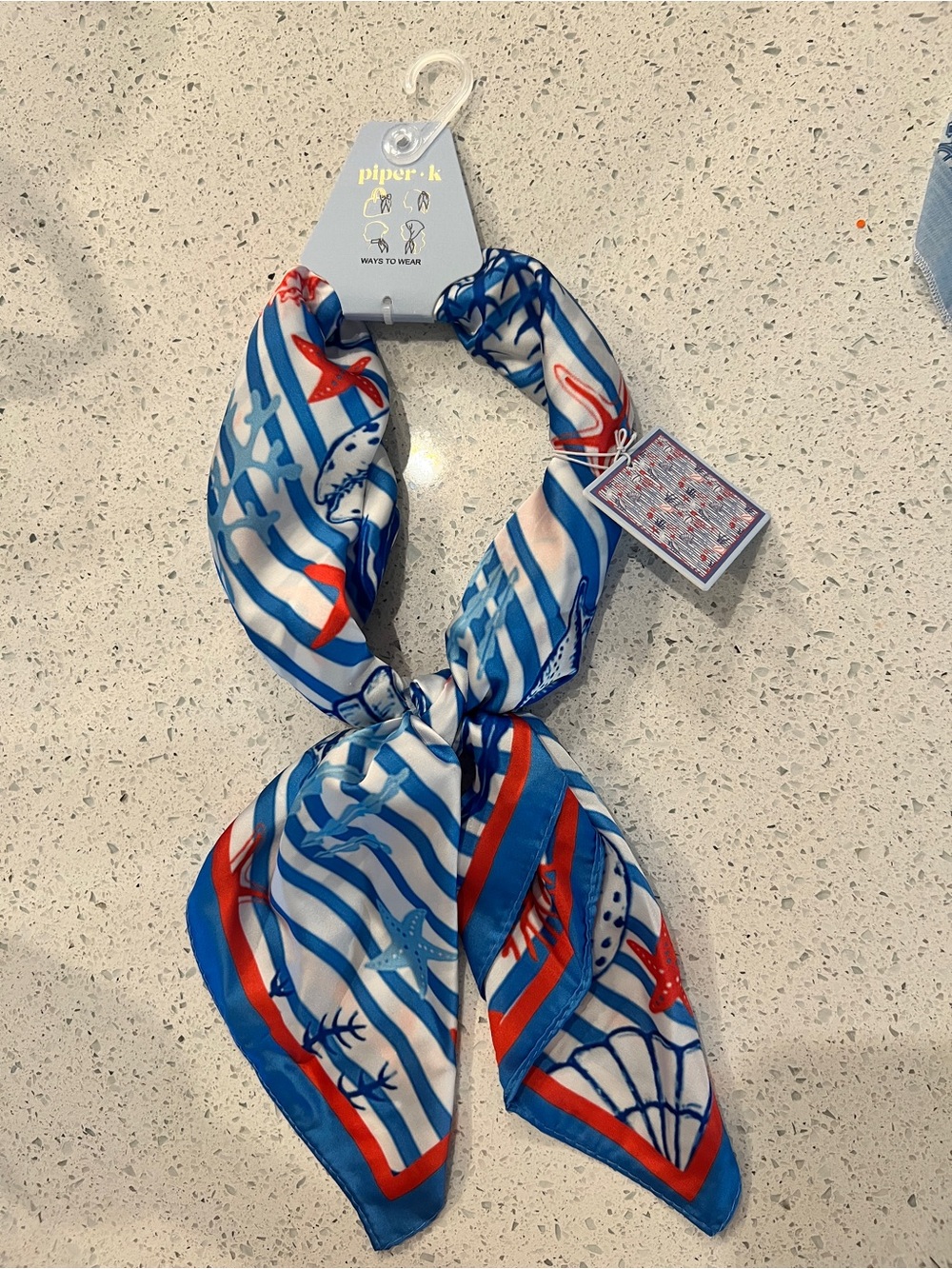 piper-k Blue & White Nautical Starfish Hair Scarf